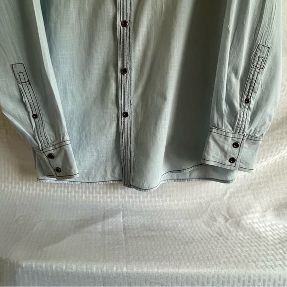 INC International Concepts Button Up Long Sleeve Shirt Light Blue Size XL - Picture 4 of 9